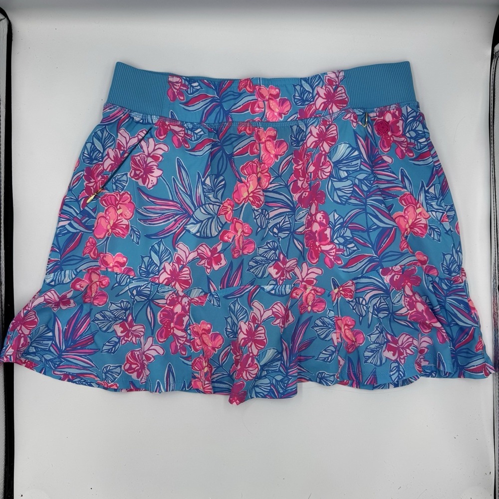 LILLY PULITZER LUXLETIC FARA SKORT ORCHID OASIS Cumulus Blue Small